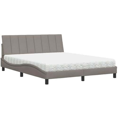 VidaXL Postelja z vzmetnico taupe 160x200 cm blago, (5000022881) Slike