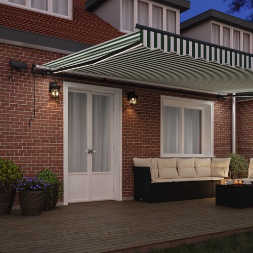  Skrovita tenda Zelena i bijela 500 &amp;times;300 cm tkanina Slike