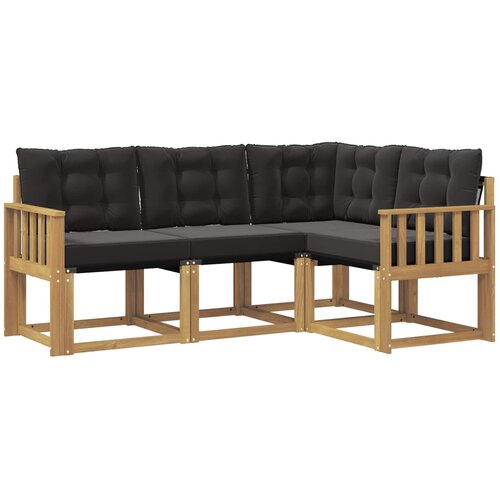 vidaXL Zunanja garnitura za sedenje z blazino 4 pcs Bela in črna, (5000281704) Cene