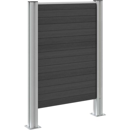  Ograda za kante za smeće Siva 85 x 12 x 115 cm Aluminij i WPC - Siva I oblik 85 cm Slike
