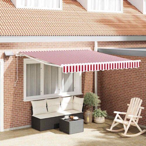  Povlačivi tende Crvena i bijela 300 x 250 cm Tkanina i Aluminij Cijene
