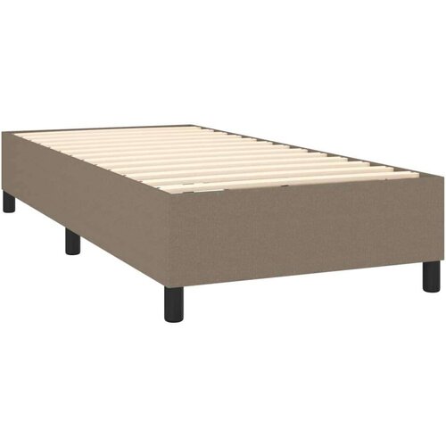  Krevet s oprugama i madracem smeđesivi 80x200 cm od tkanine Slike