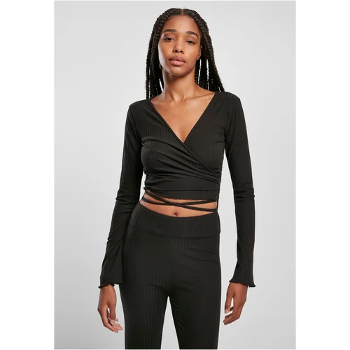 Urban Classics Women's Long Sleeve Cropped Rib Wrapped