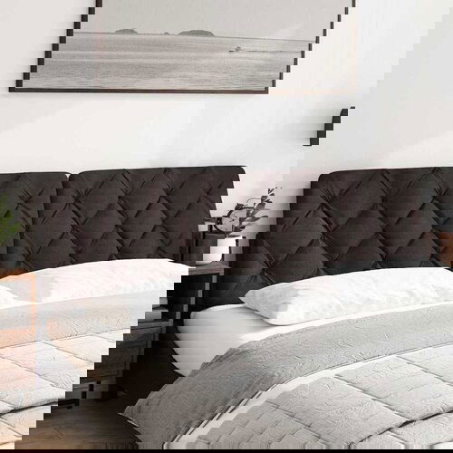 Maison Chic Posteljno vzglavje - Vzglavna omarica - Vzglavna stranica temno rjava 180 cm blago, (21704120) Slike