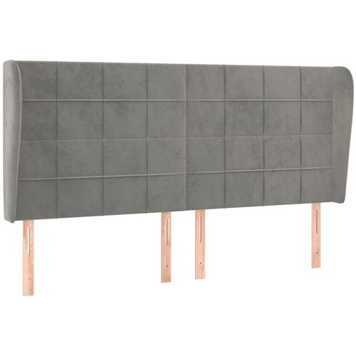 Maison Chic vzglavna omarica - nočna omarica - posteljna omarica z u&amp;scaron;esi svetlo sivo 183x23x118/128 cm žamet, (21707719) Slike