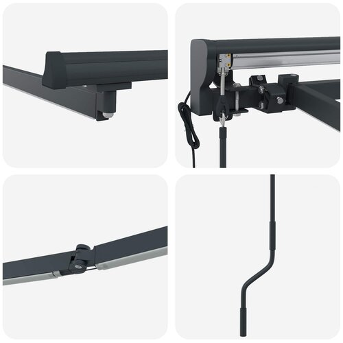  Okvir električne tende s LED-ovima Antracit 2,5 x 2 m Aluminij Slike