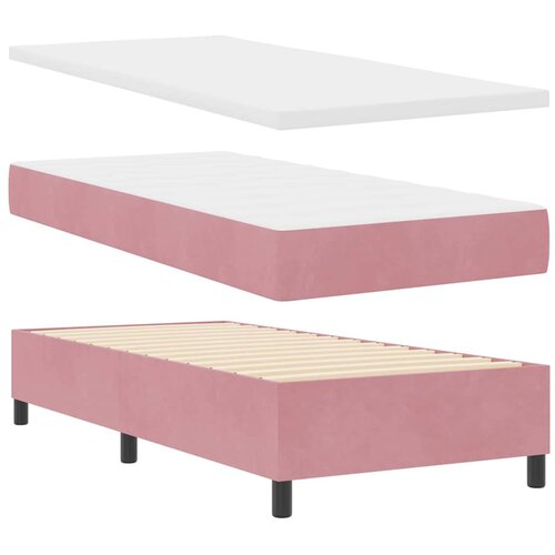 vidaXL Postelja z vzmetnico z vzmetnico Roza 90 x 200 cm Žamet, (5000128656) Cene