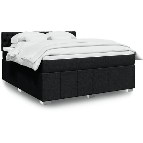 vidaXL Box spring postelja z vzmetnico črna 180x200 cm blago Cene