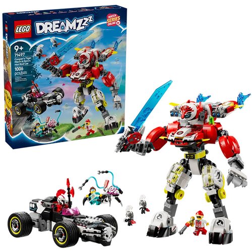 Lego DREAMZzz: Cooperjev robotski oklep tigra in Zerojev dirkalnik Hot Rod Cene