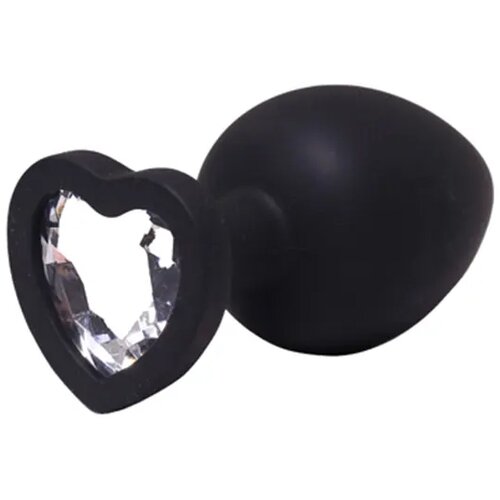 Fantasy Veliki silikonski analni dildo Srce sa dijamantom, Crni Cene