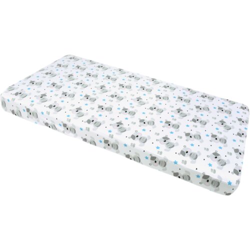 Medi Partners Fitted sheet for crib 120x60 &amp;ndash; cotton &amp;ndash; Teddy bear blue Slike