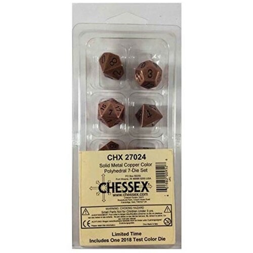 Chessex kockice - polyhedral - solid metal copper (7) Cene