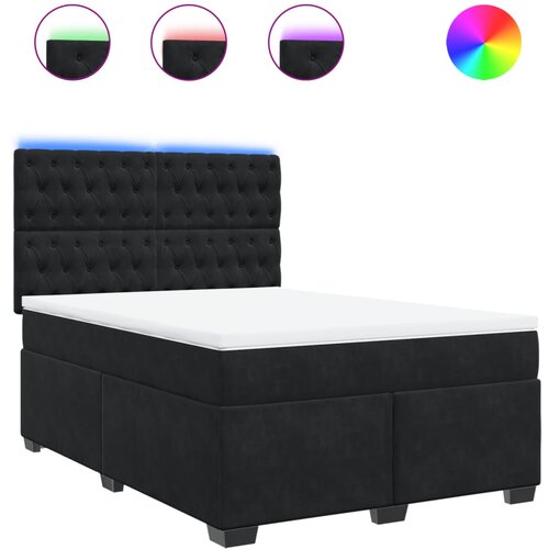 vidaXL Box spring postelja z vzmetnico črna 160x200 cm žamet, (21309736) Cene