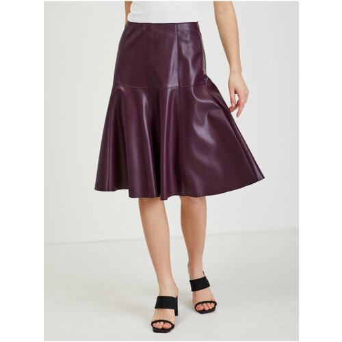 Orsay Burgundy leatherette skirt - Ladies Cene