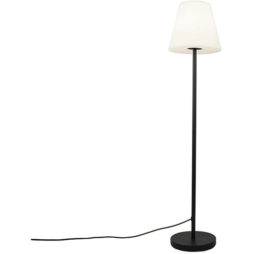 QAZQA Zunanja talna svetilka črna z belo senco 35 cm IP65 - Virginia Cene