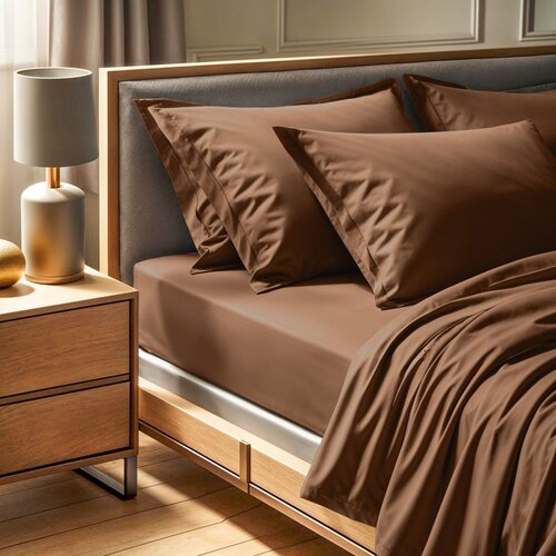  tonne brune - 85 brown ranforce single fitted sheet (fr) (it) (es) (de) Cene