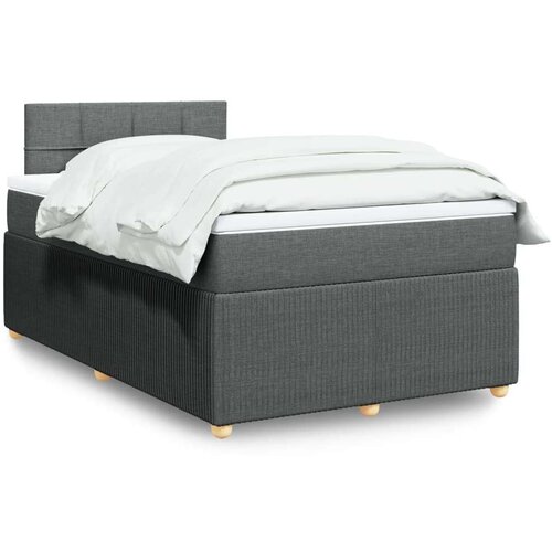 vidaXL Box spring postelja z vzmetnico temno siva 120x190 cm blago Cene
