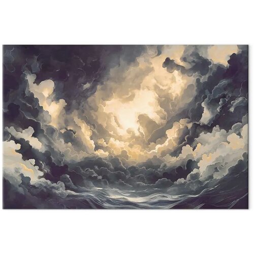  Slika - Epic Light Play: The Sun Battling for Dominance Over the Clouds 30x20 Cijene