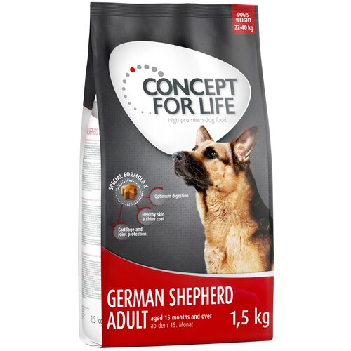 4 x 1 kg / 1.5 kg Concept for Life po posebni ceni! - 4 x 1,5 kg German Shepherd Cijene