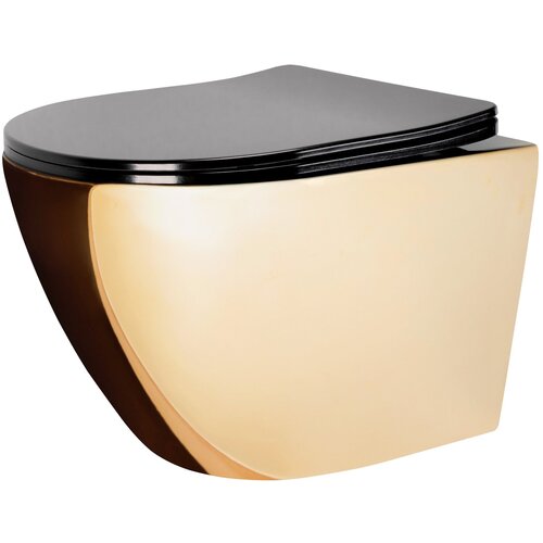 Rea Viseća WC ŠKOLJA Carlo Mini Flat Gold/Black Cijene