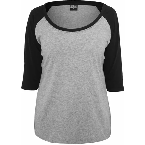 UC Ladies Women's 3/4 contrast raglan T-shirt grey/bl