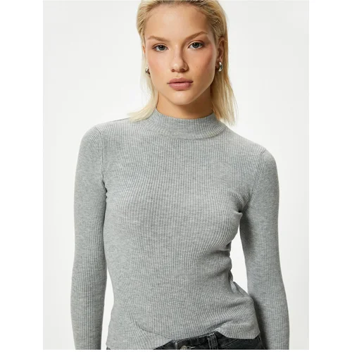 Koton High Collar Basic Knitwear Sweater Ribbed Long Sleeve