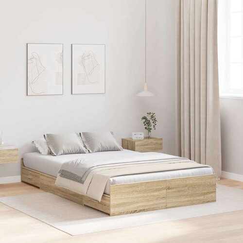  Krevet s ladicama Sonoma hrast 120 x 200 cm Konstruirano drvo Cene