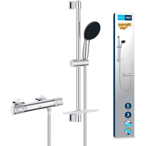 Grohe 34791001 Precision Feel stenska termostatska armatura s tu&scaron; setom Cene