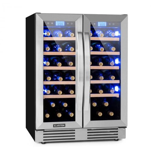 Klarstein Vinovilla Duo 42 2-conski hladilnik za vino, 126 l, 42 steklenic, 3 barve, steklen Cene