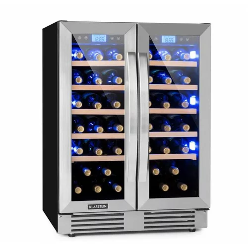 Klarstein Vinovilla Duo 42 2-conski hladilnik za vino, 126 l, 42 steklenic, 3 barve, steklen