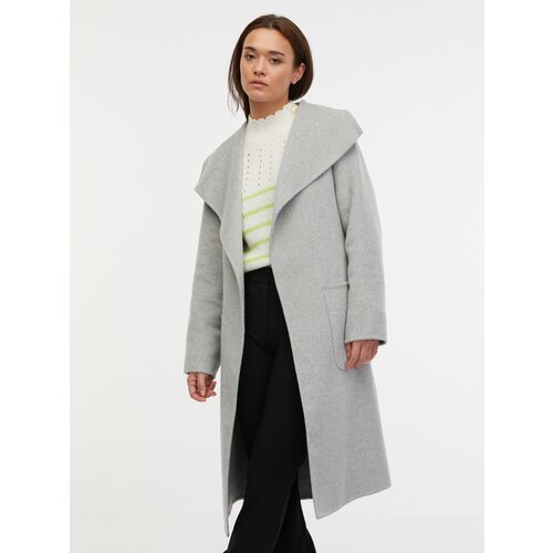 Orsay Women's Light Grey Wool Coat - Women Cene