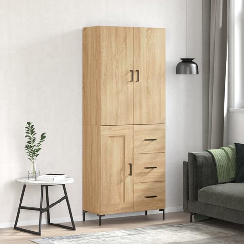 VidaXL Visoka komoda hrasta sonome 69,5x34x180cm od konstruiranog drva Slike