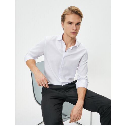 Koton Classic Shirt Half Italian Collar Buttoned Long Sleeve Slike