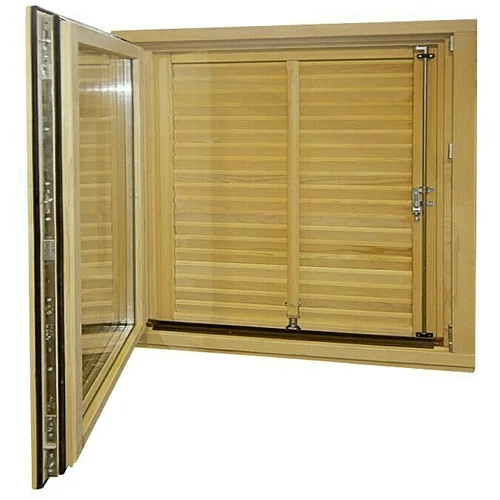 Drveni prozor s pomičnom griljom, bez kvake (Š x V: 100 x 90 cm, DIN lijevo, Natur)