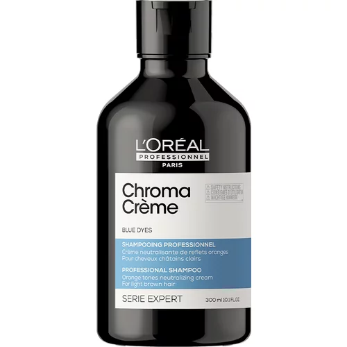 Loreal Professionnel Paris Chroma Crème Professional Shampoo Blue Dyes šampon za svijetlosmeđu kosu za neutralizaciju narančastih tonova 300 ml za žene