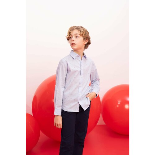 Defacto Boy Regular Fit Polo Collar Poplin Shirt Slike