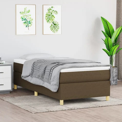 The Living Store Box spring postelja z vzmetnico temno rjava 100x200 cm blago - Box Spring Postelja, (21518069)