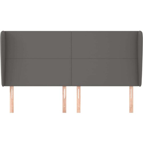  Uzglavlje s u&amp;scaron;ima sivo 163x23x118/128 cm od umjetne kože Slike