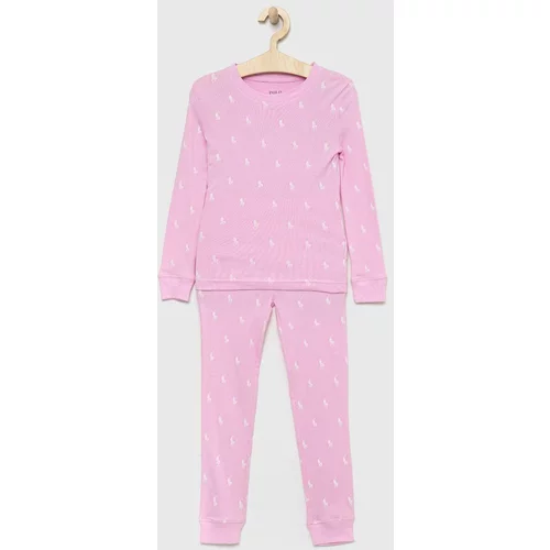 Polo Ralph Lauren Pamučna pidžama boja: ružičasta, s uzorkom