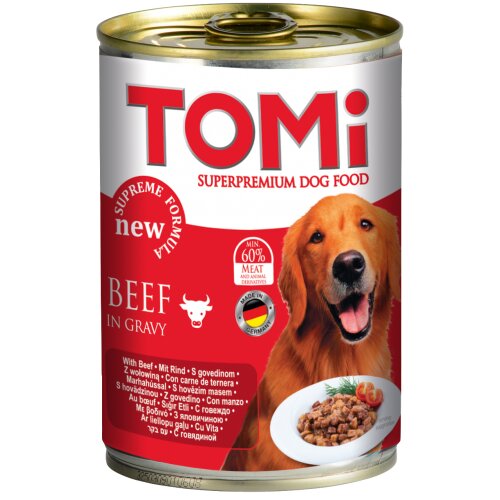 Tomi vlažna hrana za pse adult govedina u sosu 400g Slike