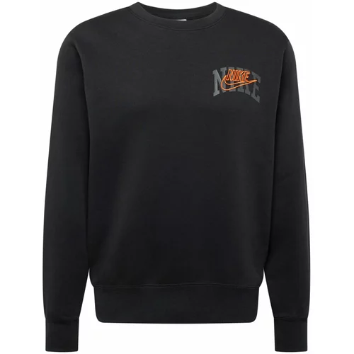 Nike Sportswear Sweater majica 'CLUB BB ARCH GX' siva / narančasta / crna