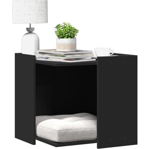 VidaXL Kutija za mačji pijesak crna 53x53x51 cm konstruirano drvo Slike