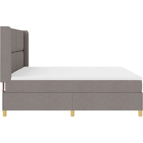 vidaXL Postelja z vzmetnico in LED Taupe 200x200 cm Tkanina, (22049180) Cene