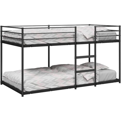 VidaXL Dvoposteljna postelja brez vzmetnice črna 80x200 cm jeklo Slike