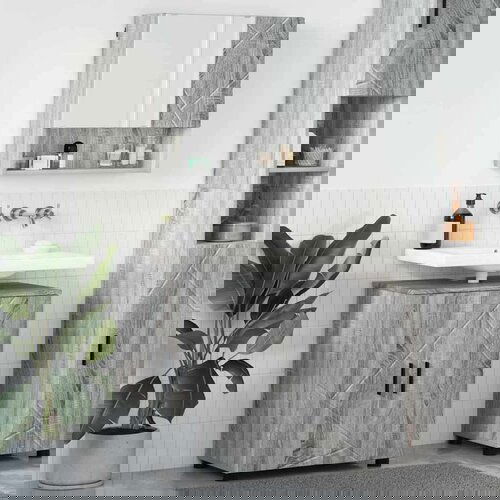 vidaXL set namještaja za kupaonicu zidne 2 pcs sivi hrast sonoma Cijene