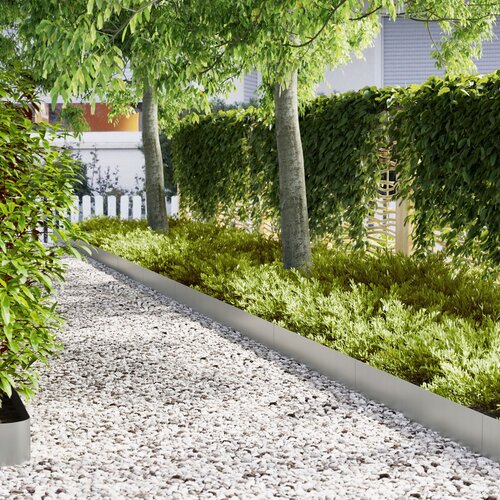 VidaXL Pocinkano jeklo 100 x 0.5 x 20 cm Kovinski detajli Vrtna ograja Slike