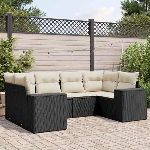  6-dijelni set vrtnih sofa s jastucima crni od poliratana Cijene