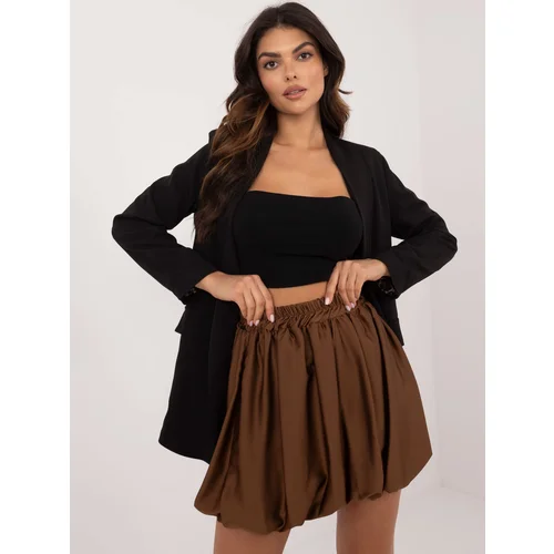 Fashionhunters Brown skirt with elastic waistband