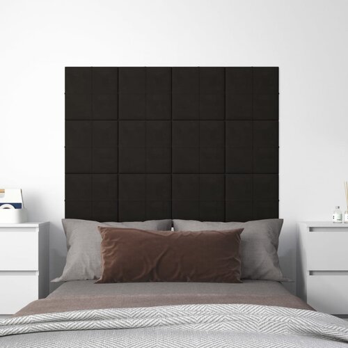 VidaXL Stenski paneli 12 kosov črni 30x30 cm žamet 1,08 m&amp;sup2; Slike
