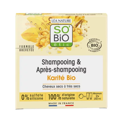 SO’BiO étic 2u1 čvrsti šampon i regenerator - Shea maslac